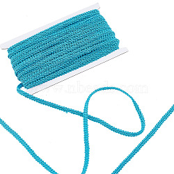 Polyester Braided Lace Trim, Sewing Centipede Lace Ribbon, for Clothes Accessories and Curtains Accessories, Deep Sky Blue, 1/4 inch(8mm), about 27.34 Yards(25m)/Card(OCOR-WH0060-45D)