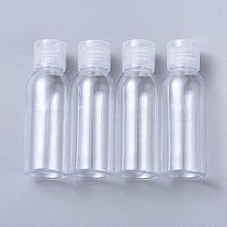 Transparent Plastic Squeeze Bottles, with Flip Caps(Transparent or Opaque Random Delivery), Refillable Bottles, Clear, 9.5x3.15cm, Capacity: 50ml(1.69 fl. oz)(AJEW-XCP0001-05)