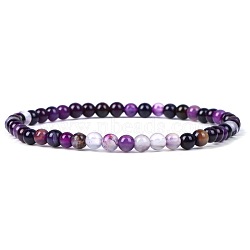 4MM Natural Banded Agate Stretch Bracelets(RP2095-5)