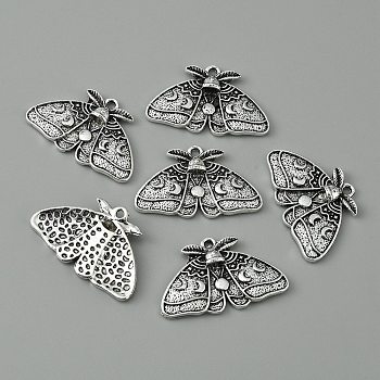 Tibetan Style Alloy Pendants, Butterfly Charms, Antique Silver, 20x31.5x3.5mm, Hole: 1.8mm