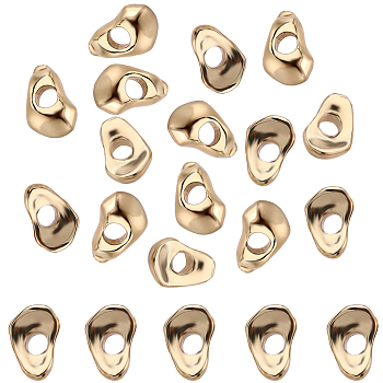 40Pcs Brass Charms, Real 14K Gold Plated, Teardrop, 5x3x2mm, Hole: 1.4mm