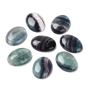 Natural Fluorite Cabochons, Oval, 40~40.5x30~30.5x8.5~9mm