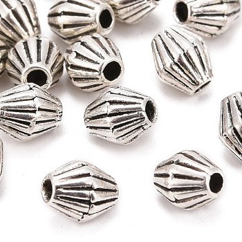Tibetan Style Alloy Spacer Beads, Lead Free & Cadmium Free, Bicone, Antique Silver, about 6mm long, 5mm wide, hole: 1mm