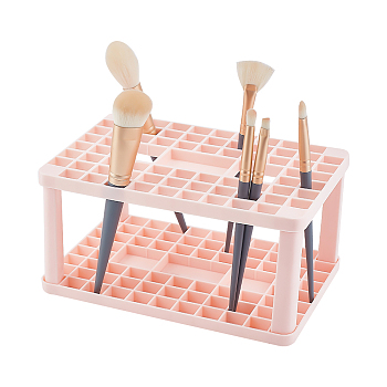 Plastic Cosmetic Brush Storage Stands, for Makeup Brush Holder, Misty Rose, 13x20x10cm