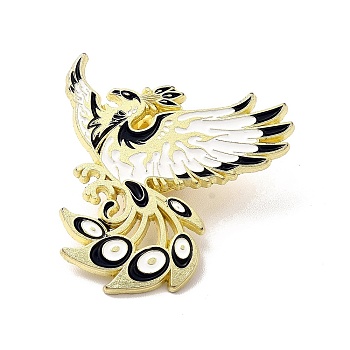 Animal Enamel Pin, Light Gold Alloy Badge for Clothes Backpack, Bird Pattern, 30.5x30x1.5mm