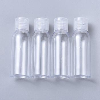 Transparent Plastic Squeeze Bottles, with Flip Caps(Transparent or Opaque Random Delivery), Refillable Bottles, Clear, 9.5x3.15cm, Capacity: 50ml(1.69 fl. oz)
