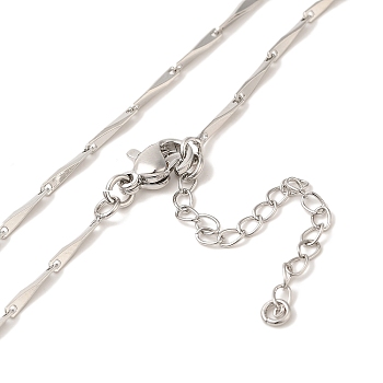 Brass Twist Link Chain Necklaces, Platinum, 17.68 inch(44.9cm)