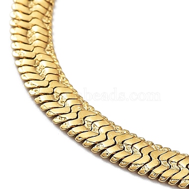 304 Stainless Steel Herringbone Chain Necklaces(NJEW-P282-02G)-3