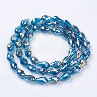 Electroplate Glass Beads Strands(X-EGLA-D015-15x10mm-31)-1