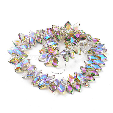 Electroplate Rhombus Glass Beads Strands(EGLA-A036-12A-FR02)-2