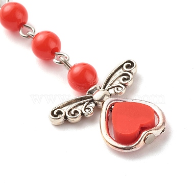 Fairy Charm Drop Alloy Bookmark with Beads for Booklover(AJEW-JK00175)-4