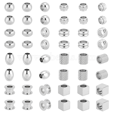 8mm Mixed Shapes 201 Stainless Steel European Beads