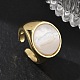 Brass & White Shell Cuff Open Rings(KK-CBA56EF-42B-G)-1