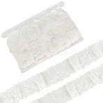 1Pc Cotton Ribbon, for Clothes Accessories, 1Pc Cardboard Display Card, White, 2-3/8~2-1/2 inch(60~62mm), 5yards/pc(SRIB-MA0001-15A)