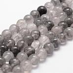 Natural Cloudy Quartz Beads Strands, Round, 10mm, Hole: 1mm, about 40pcs/strand, 15 inch(G-D840-69-10mm)