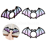 Wooden Thumb Bookmark, Acrylic Thumb Book Page Holder, for Keeping Book Open, Book Lovers Gifts, Bat, Black, 70x140x4.5mm, Inner Diameter: 34mm(AJEW-WH0270-398)