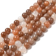 Natural Multi-Moonstone Beads Strands, Round, 8mm, Hole: 1mm, about 47pcs/strand, 15.51 inch(39.4cm)(G-C021-01)