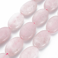 Natural Rose Quartz Beads Strands, Oval, 29x18x6.5~8.5mm, Hole: 1.2mm, about 14pcs/strand, 15.94 inch(40.5cm)(G-S359-343)