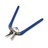 65# Carbon Steel Jewelry Pliers, 0.8mm Small Hole Punch Pliers, Dark Blue, 15x13.2x0.85cm(PT-H001-04)