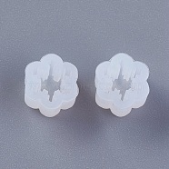 Silicone Molds, Resin Casting Molds, For UV Resin, Epoxy Resin Jewelry Making, Snowflake, White, 8x5mm, Inner Size: 6mm(X-DIY-F023-22-02)