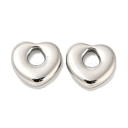 304 Stainless Steel Charms, Heart Charm, Stainless Steel Color, 12x12x3mm, Hole: 5x4mm(STAS-L022-222P)