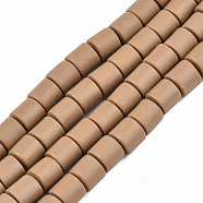 Handmade Polymer Clay Bead Strands, Column, Camel, 6.5x6mm, Hole: 1.2mm, about 61pcs/strand, 15.75 inch(40cm)(X-CLAY-ZX006-01-126)