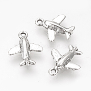 Tibetan Style Alloy Airliner Charms, Passenger Airplane, Cadmium Free & Lead Free, Antique Silver, 15.5x13.5x3.5mm, Hole: 1.5mm(X-TIBE-S311-18AS-LF)