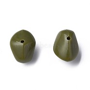 Opaque Acrylic Beads, Nuggets, Dark Olive Green, 12.5x18x13mm, Hole: 1.6mm, about 360pcs/500g(MACR-S373-146-A11)