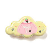 Cute Cloud Resin Alligator Hair Clips, Hair Accessories for Girls, Strawberry, 24.5x44.5x13mm(AJEW-U004-04A)