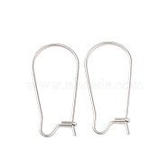 Non-Tarnish 316 Surgical Stainless Steel Hoop Earrings Findings Kidney Ear Wires, 21 Gauge, 25x12mm, Pin: 0.7mm(X-STAS-E009-5)