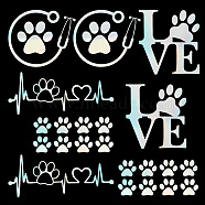 8 Sheets 4 Style Waterproof Heart & Bear Paw Pattern PET Car Decals Stickers, for Cars Motorbikes Luggages Skateboard Decor, Colorful, 80~170x78~124mm, 2 Sheets/style(STIC-GF0001-03A)