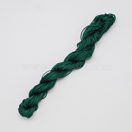 Nylon Thread, Nylon Jewelry Cord for Custom Woven Bracelets Making, Dark Green, 1mm, about 26m/bundle, 10bundles/bag, about 284.34 Yards(260m)/Bag.(NWIR-R002-1mm-14)