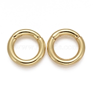 Brass Twister Clasps, Long-Lasting Plated, Ring, Real 18K Gold Plated, 14x2.5mm, Inner Diameter: 9mm(KK-F821-01A-G)