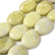 Natural Lemon Jade Beads Strands, Flat Oval, 20x15x7mm, Hole: 1.4mm, about 20pcs/strand, 15.75''(40cm)(G-B078-G04-02)