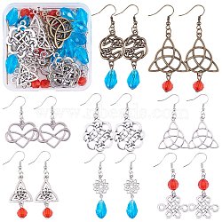 DIY Sailor's Knot Earring Making Kit, Including Alloy Links & Pendants, Brass Earring Hooks, Glass Teardrop & Acrylic Round Beads, Mixed Color, 114Pcs/box(DIY-SZ0009-68)