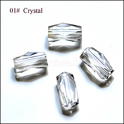 Imitation Austrian Crystal Beads, Grade AAA, Faceted, Column, Clear, 8x5.5mm, Hole: 0.7~0.9mm(SWAR-F055-8x4mm-01)