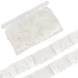 1Pc Cotton Ribbon, for Clothes Accessories, 1Pc Cardboard Display Card, White, 2-3/8~2-1/2 inch(60~62mm), 5yards/pc(SRIB-MA0001-15A)