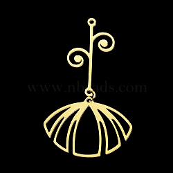 201 Stainless Steel Big Pendants, Laser Cut, with Jump Rings, Flower, Golden, 50mm, Hole: 1.5mm(STAS-S105-LA367-2)