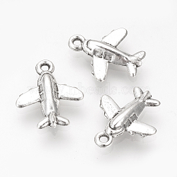 Tibetan Style Alloy Airliner Charms, Passenger Airplane, Cadmium Free & Lead Free, Antique Silver, 15.5x13.5x3.5mm, Hole: 1.5mm(X-TIBE-S311-18AS-LF)