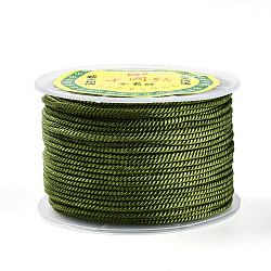 50M Nylon Milan Cords, Twisted Cords, Olive Drab, 1.5mm, about 54.68 Yards(50m)/Roll(NWIR-R039-214-01)