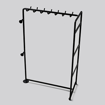 Iron Jewelry Display Stands, for Rings, Bangles, Necklaces Display, Electrophoresis Black, 20x10.15x29.5cm