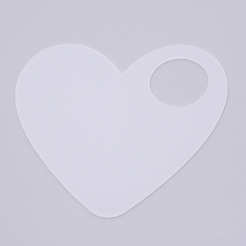 Acrylic Color Palette, Heart, Painting Supplies, White, 102x109x2mm, Hole: 31mm