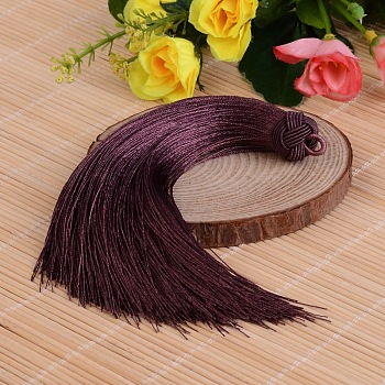 Beautiful Design Nylon Tassel Pendant Decorations, Purple, 160x18mm, Hole: 4mm