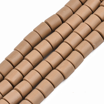 Handmade Polymer Clay Bead Strands, Column, Camel, 6.5x6mm, Hole: 1.2mm, about 61pcs/strand, 15.75 inch(40cm)