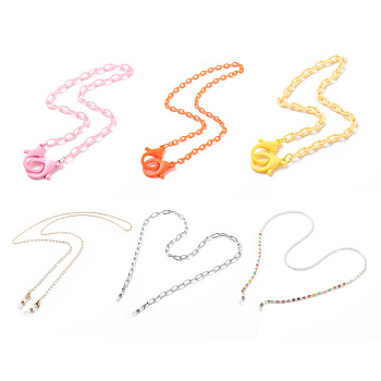 Curb Chain EyeGlass Chains, Mixed Materials, Mixed Color, 475~800mm
