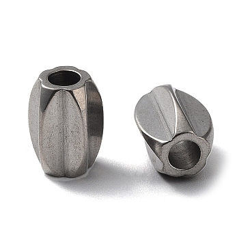 303 Stainless Steel Beads, Oval, Stainless Steel Color, 10x7x7mm, Hole: 3mm
