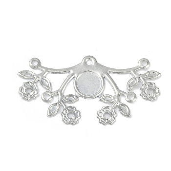 Iron Pendants, Flower, Platinum, 25.5x49.5x1mm, Hole: 2mm