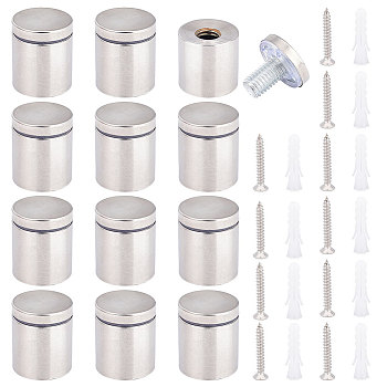 304 Stainless Steel Glass Standoff Pins, Wall Mounted Standoff Screws for Acrylic Sign, with Anchor Plug, Stainless Steel Color, 25x25mm, Hole: 5mm