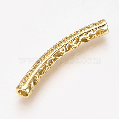 Brass Micro Pave Cubic Zirconia Tube Beads(X-ZIRC-T004-75G)-2