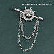 CHGCRAFT 4Pcs Crystal Rhinestone Helm with Chains Tassel Lapel Pin(JEWB-CA0001-38P)-2